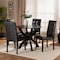 Baxton Studio Elira Dark Brown Upholstered and Dark Brown Wood 5-Piece Dining Set 169-8030-10902 - alternate 3